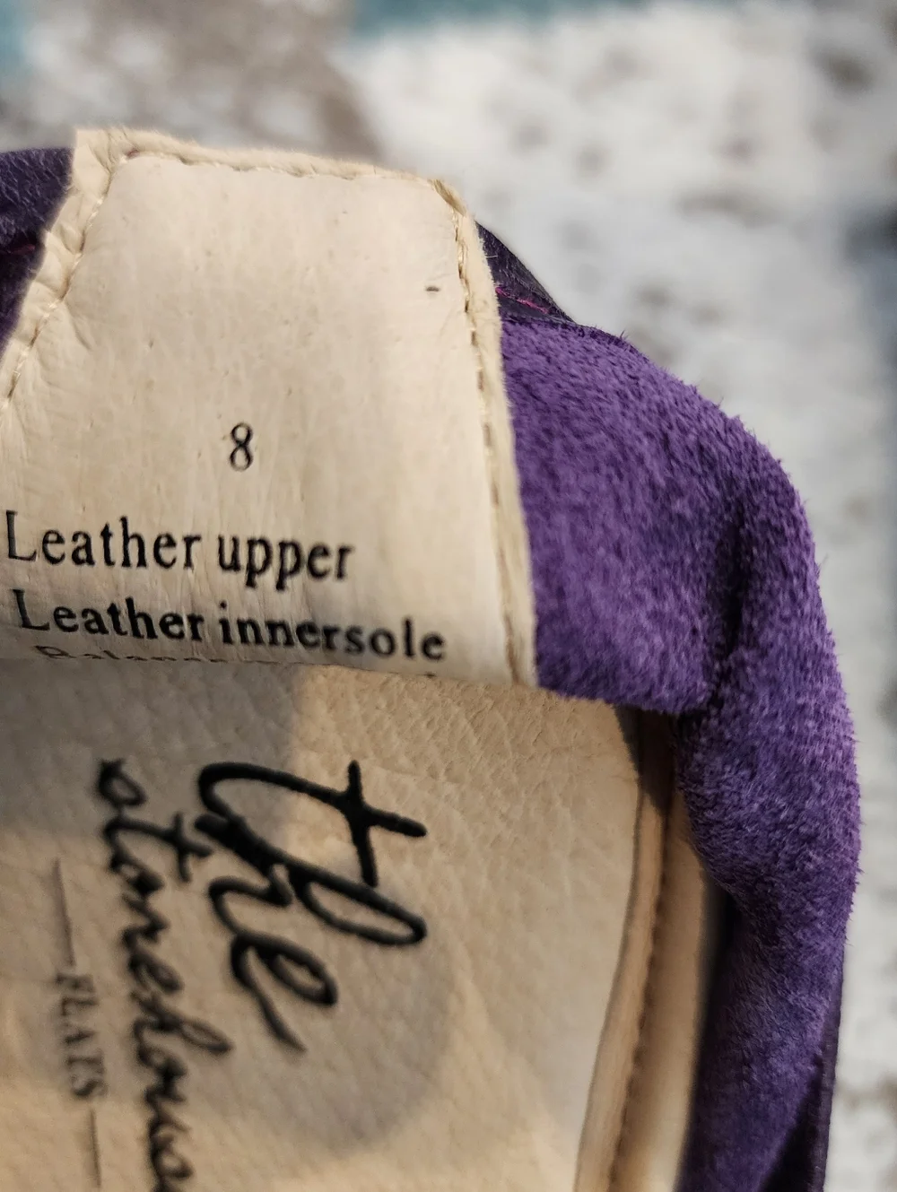 The Storehouse Flats Leather Ballet Vintage Purple Oiled Tanned Foldable Women 8